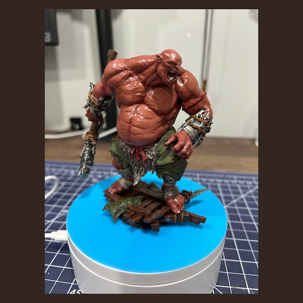 Ogre Brute • Painted Figure • 32MM Huge Monster • Goblins's Lair • 3D Printed Fantasy Miniature • D&D / Pathfinder • Hand Painted