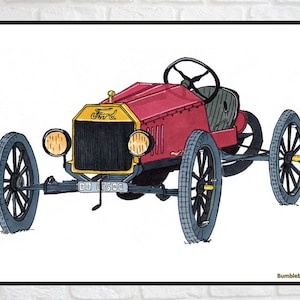 1925 Ford Model T Speedster, Car Print, Car Printable, Classic & Vintage Car Art, Wall Décor, Kids Room Art, Boys Room, INSTANT DOWNLOAD