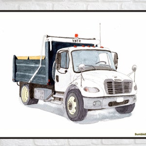 Freightliner Truck, Watercolour Digital Print, Construction Vehicle Print, Truck Wall Décor, Kids Room Wall Art, Boys Room, INSTANT DOWNLOAD