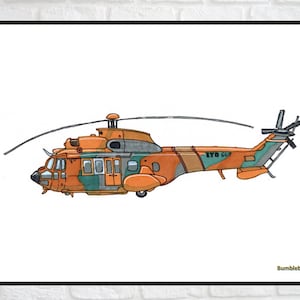 Eurocopter AS532 COUGAR, Helicopter Print, Helicopter Printable, Helicopter Art, Helicopter Wall Décor, Kids Room Wall Art, INSTANT DOWNLOAD