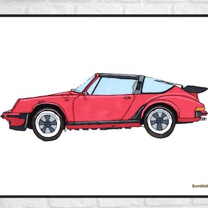 Porsche 911 Turbo 1988 , Car Print, Car Printable, Classic & Vintage Car Art, Car Wall Décor, Kids Room Wall Art, INSTANT DOWNLOAD