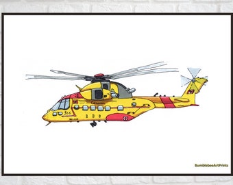 CH-149 Cormorant 413SQD, Helicopter Print, Helicopter Printable, Helicopter Art, Helicopter Wall Décor, Kids Room Wall Art, INSTANT DOWNLOAD