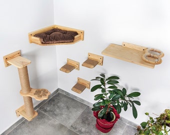 Cat tree, Cat tower, Cat wall furniture, Wall shelves for large cats, Floating cat shelf, Cat shelves for walls