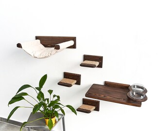 Cat accessories, Cute cat hammock, Cat toy, Cat wall hammock, Cat feeder shelf