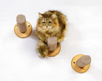 Cat Steps set, Cat Shelves, Wall mounted cat shelf, Cat wall climbing, Cat furniture solid wood, Cat ladder