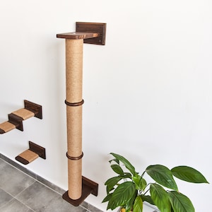Kattenkrabpaal, kattenplanken, kattenklimpaal, kattenkrabpaal, kattenmuurmeubilair, kattentrap, kattenspeelmeubels van natuurlijk hout