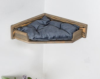 Corner cat bed, Wall mounted cat bed, Cat wall furniture, Cat perch for wall, Cat climbing furniture