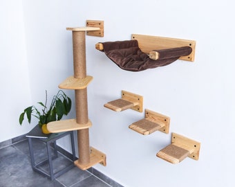 Cat hammock, Wall scratching post, Cat furniture set, Cat furniture, Cat shelves,