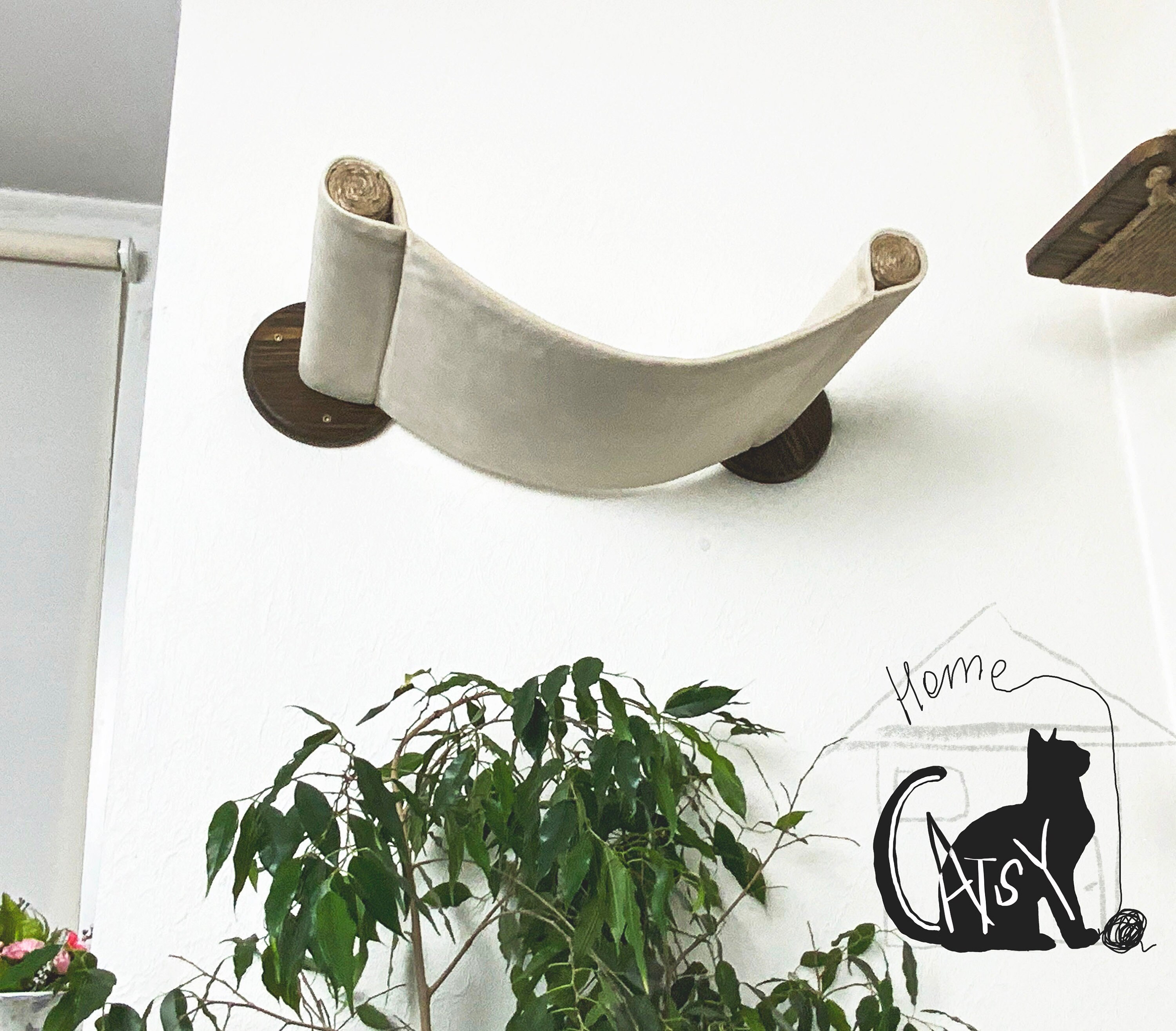 Wall Hammock for Cats with Sisal Steps Cat Shelves Cat Wall Etsy
