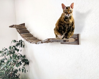 Cat bridge, Wood cat bridge, Cat shelves, Cat wall furniture, Cat shelves for wall, Cat furniture wall, Cat wall shelves, Cat steps