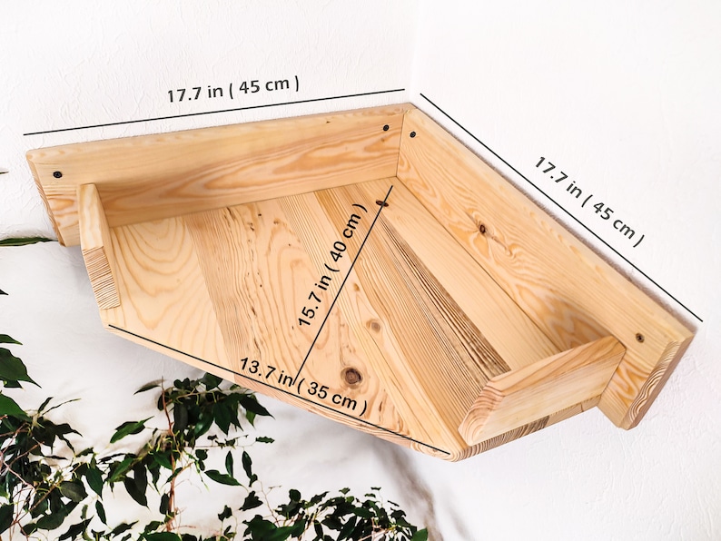Corner Cat Bed, Cat Climbing, Cat Tower, Cat Furniture, Wooden Cat Bed, Cat Furniture Wall image 6
