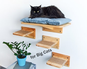 Katzenbett für Maine Coon, Katzenregal für große Katzen, Katzenregale für die Wand, Katzenwandbett für große Katzen, Katzenkletterregale