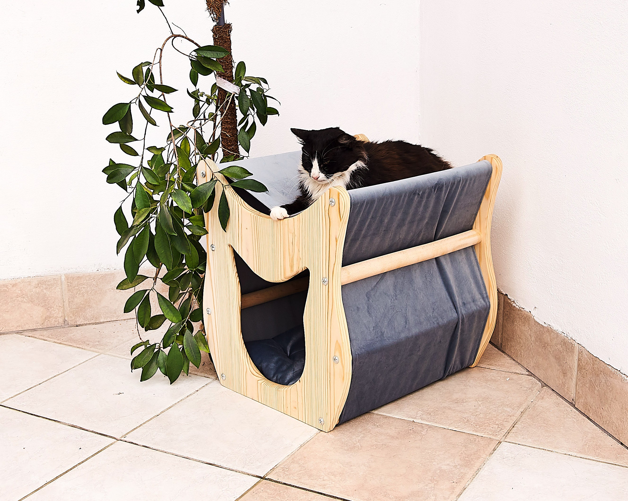 Cat Hammock, Bed, Modern Cat House Wood, Couch, Bed With Soft Pillow, Wood Cave, Lover Gift