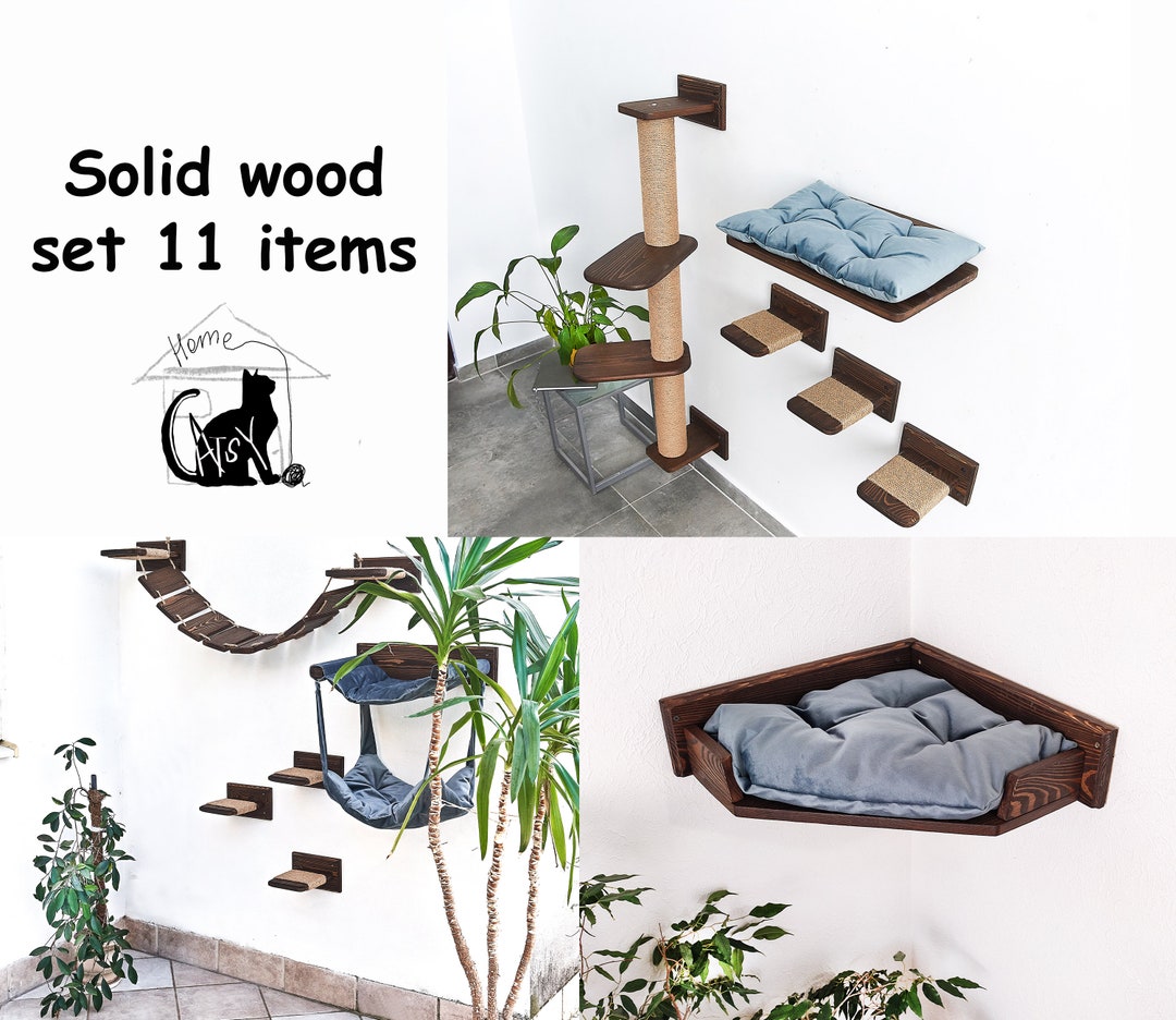 Cat Tower, Corner Cat Bed, Cat Climbing, Cat Furniture, Wood Cat Bed