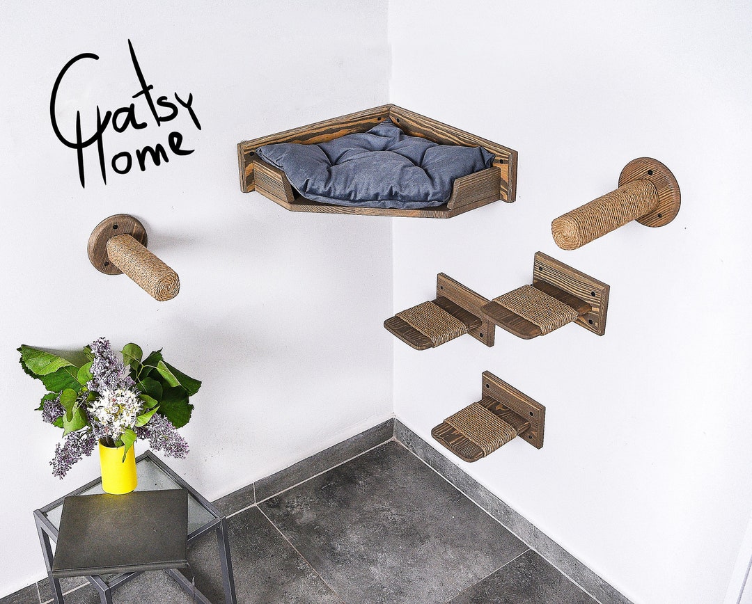 Corner Cat Bed With 5 Steps Wall Cat Bed Wall Mounted Cat Shelf Cat corner-cat-bed-with-5-steps-wall-cat-bed-wall-mounted-cat-shelf-cat