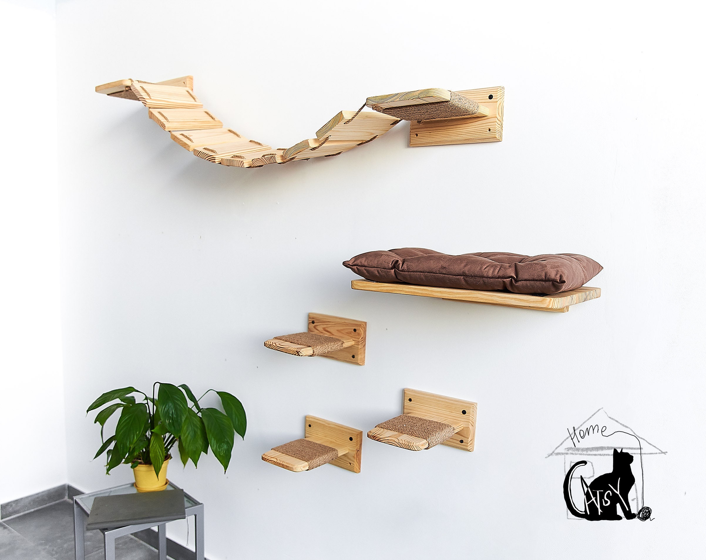 Cat Shelf, Cat Shelves Set, Cat Ladder Floating, Cat Climbing, Cat ...