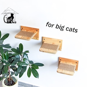 Large Cat Wall Steps, Solid Wood Shelves, Cat Perch