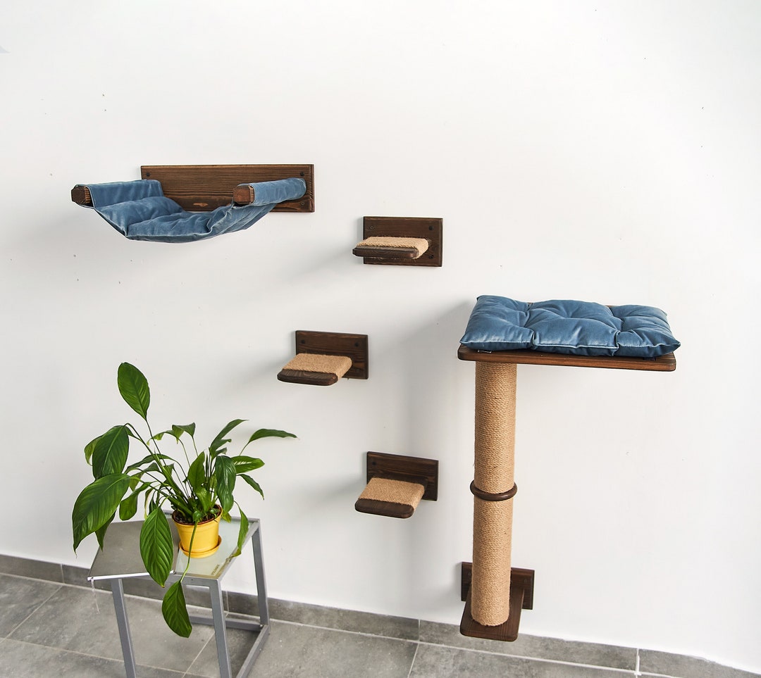 Scratching Post, Cat Shelves, Cat Furniture Wall, Cat Climbing Pole