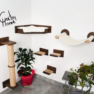 Cat bed soft, cat wall furniture, Cat tree, Cat shelves for wall, Cat tree natural wood