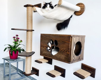 Cat house, Cat wall furniture, Cat shelves, Cat hammock, Katzenmöbel, Cat climbing, Cat furniture, Cat house for wall, Cat bed house