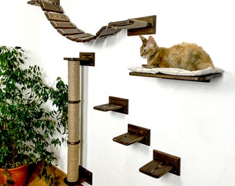 Cat tree, Cat shelves, Cat tower, Cat furniture wall, Cat tree modern, Cat climbing, Cat shelves for wall