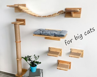 Large cat shelves, Cat furniture for Maine Coon, Cat wall furniture for big cats, Big cat shelves, Cat shelves for wall