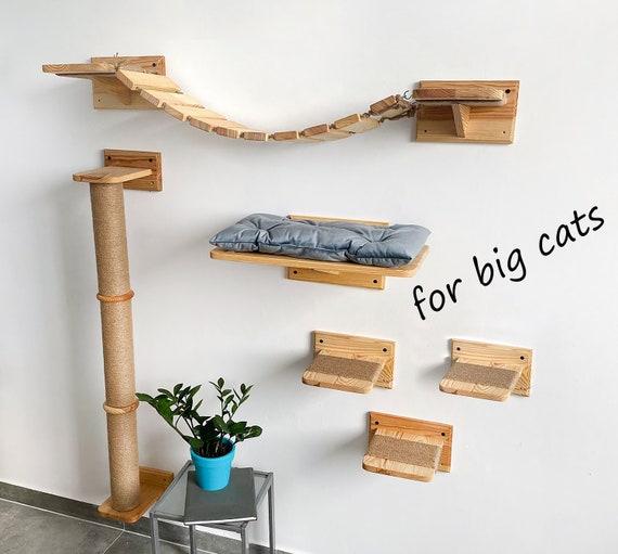 Large cat shelves, Cat furniture for Maine Coon, Cat wall furniture for big cats, Big cat shelves, Cat shelves for wall