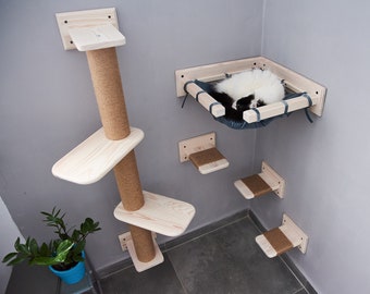 Corner cat bed Cat shelves for Indoor Cat furniture Cat wall furniture Cat bed wall mounted Cat climbing Cat tree