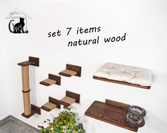 Cat shelves for climbig, Cat shelf, Modern cat furniture, Cat bed furniture, Cat feeder shelf, Cat tree, Cat climbing pole