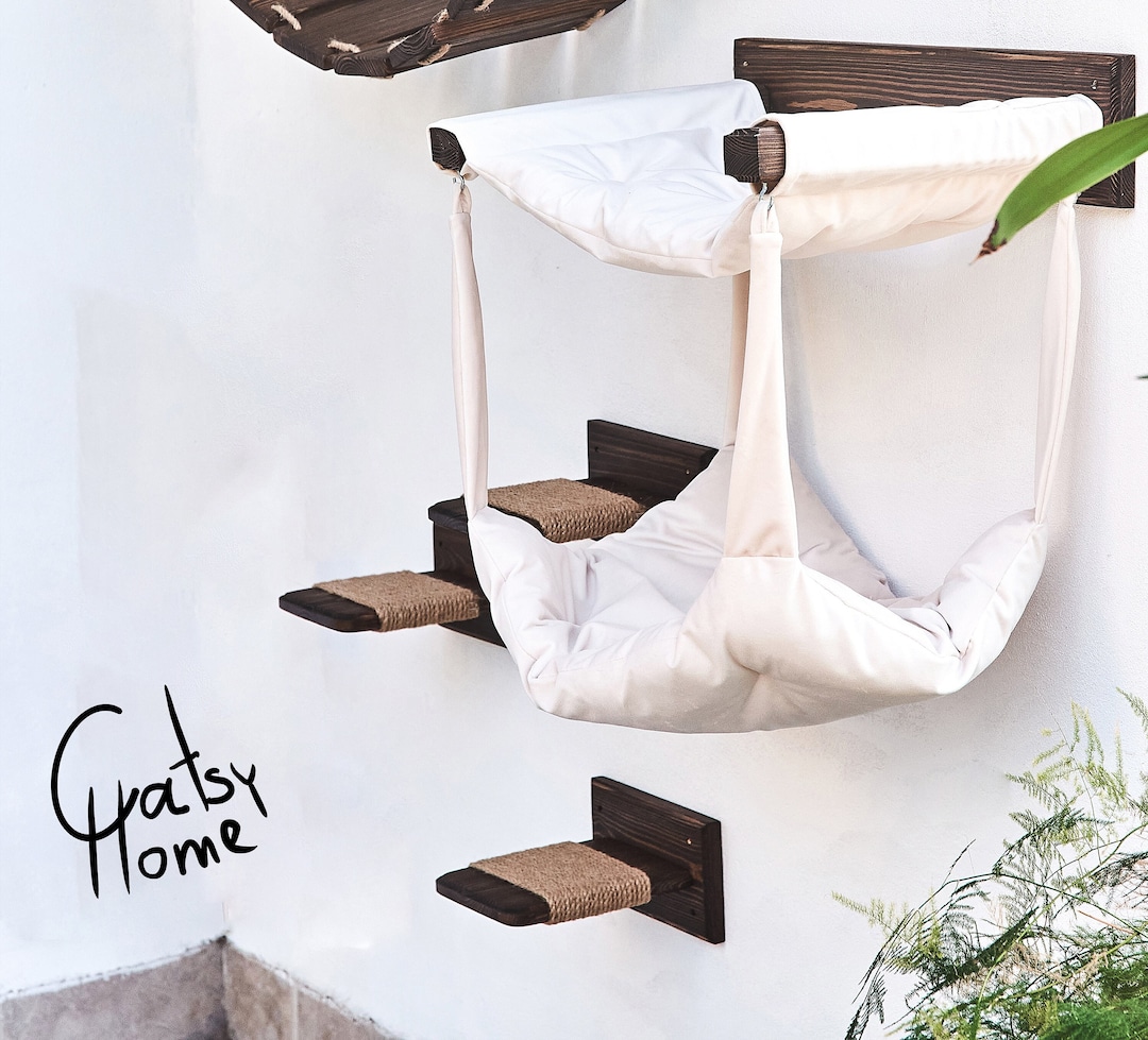 Cute Cat Hammock Cat Toy Cat Wall Hammock Kitten Toys Etsy