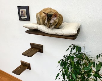 Cat shelf and soft cushion, Cat wall furniture, Cat shelves for wall, Cat bed wall, Cat shelf for wall