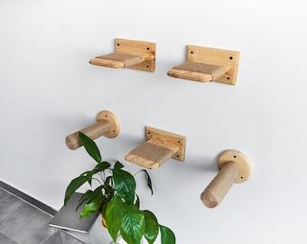 Cat steps 5 pc, Cat shelves, Cat furniture set, Cat Gifts, Cat shelf floating, Cat bed, Cat trees, Cat lover gift