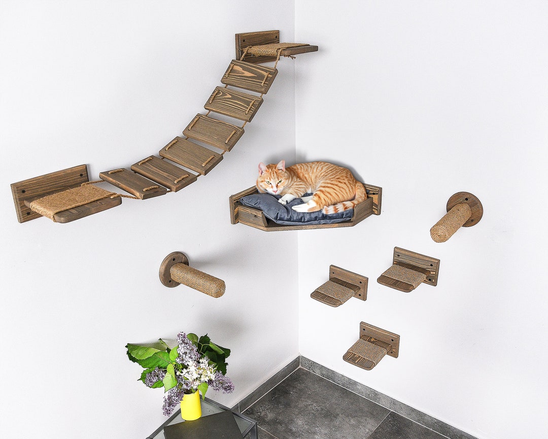 Cat Shelf Bed Corner Wall Cat Bed Cat Wall Set Cat Etsy UK