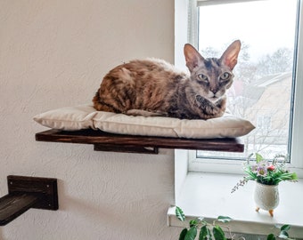 Cat bed, Window cat perch, Cat bed wall, Cat steps for wall, Cat shelf, Cat wall furniture, Cat shelves set