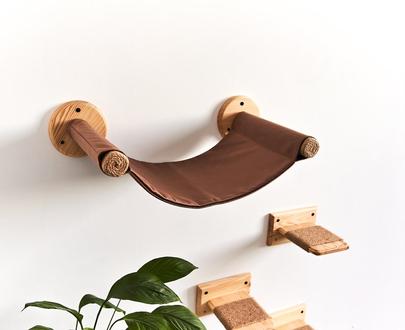 Cat Wall Furniture Set Wallmounted Cat Hammock Wall Cat Etsy
