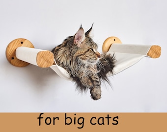 Katzenhängematte, Großes Katzenregal, Katzenmöbel für große Katzen, Katzenregal für große Katze, Katzenwandmöbel für Maine Coon