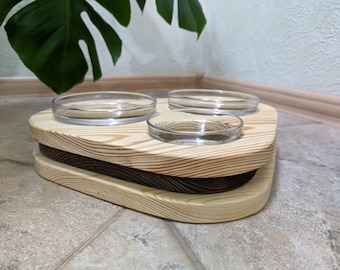 Cat feeder, Cat bowl stand, Cat feeding, Bowl for cat, Pet bowl, Cat feeding stand solid wood