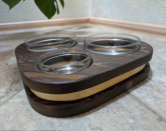 Cat Feeder, Feeding Stand for Cat and Dog, Cat Furniture,  Cat Bowls, Modern Furniture for Cats made of Natural Solid Wood