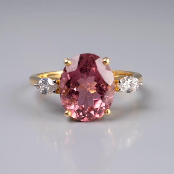 Pink tourmaline ring etsy online