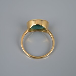 Emerald Oval Bezel Ring 18k Gold, Statement Rings, Women's Emerald Ring ...