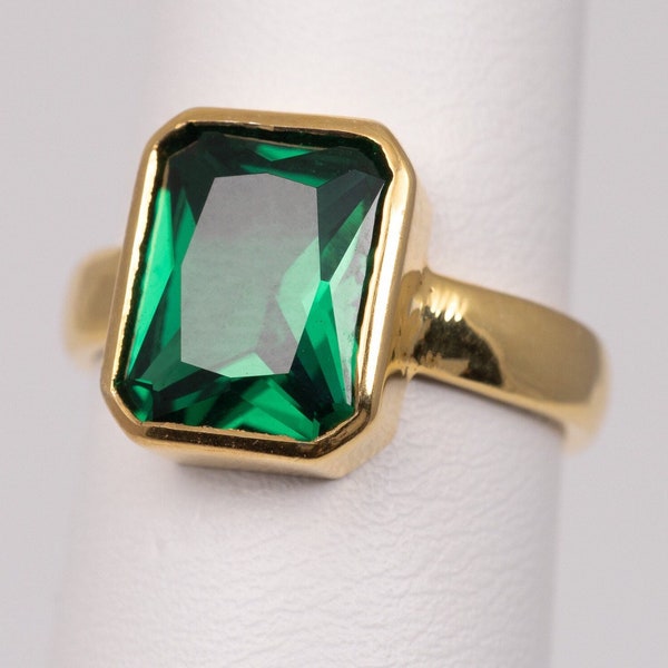 Lab Created Emerald Ring Etsy