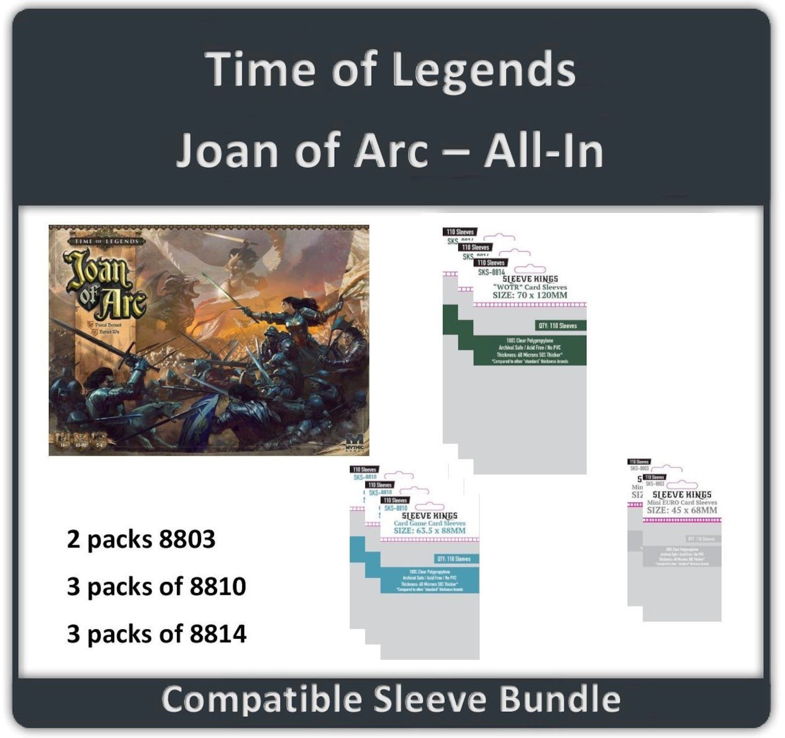 10 Jetons Fire Pour Time Of Legends Joan Of Arc (G506) - Marque Mythic, Occasion