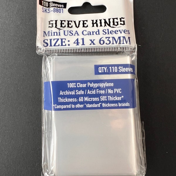 110 Soft Plastic Mini USA Card Sleeves / Stocking Filler / Protection for 41 X 63 MM (1 5/8 X 2 1/2 inches) Cards