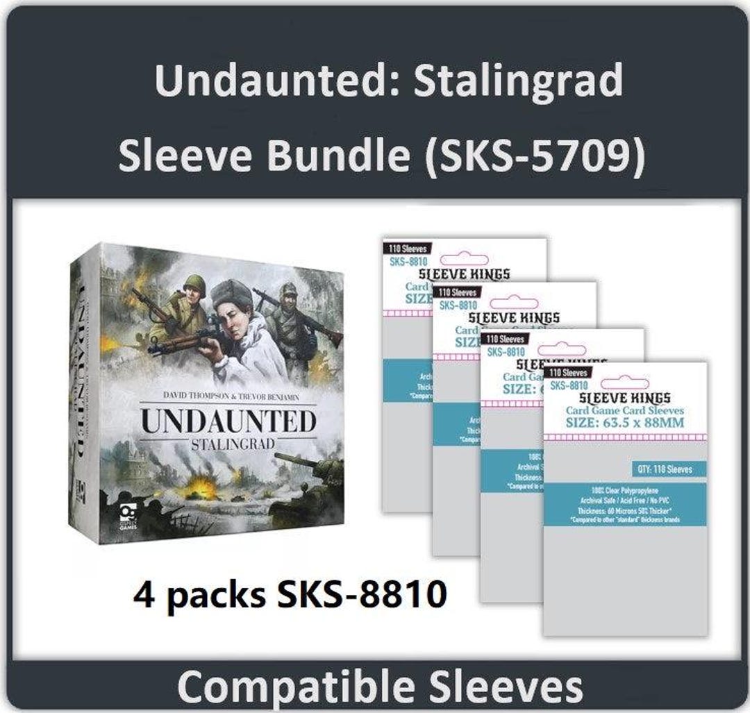 undaunted normandy card sleeves Undaunted: Stalingrad Compatible Sleeve Bundle (8810 X 4) Contains enough sleeves for all Free Company ability cards Kalkared Insert for Undaunted –
