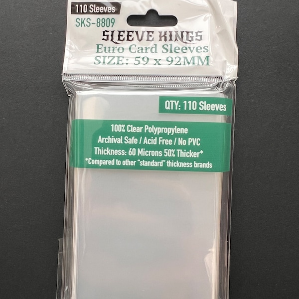 Sleeve Kings Euro Card Sleeves (59x92mm) - 110 Pack, -SKS-8809