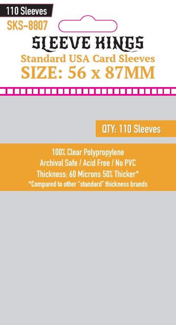 56 x 87 card sleeves Amazon.com: Photocard Sleeves for Kpop, 0.1 mm Thickness, 56 x 87 mm, Pack  of 50 : Toys & Games main image 1