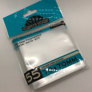 Quadratische Kartenhüllen (70x70mm) -55er Pack, 100 Microns, SKS-9965