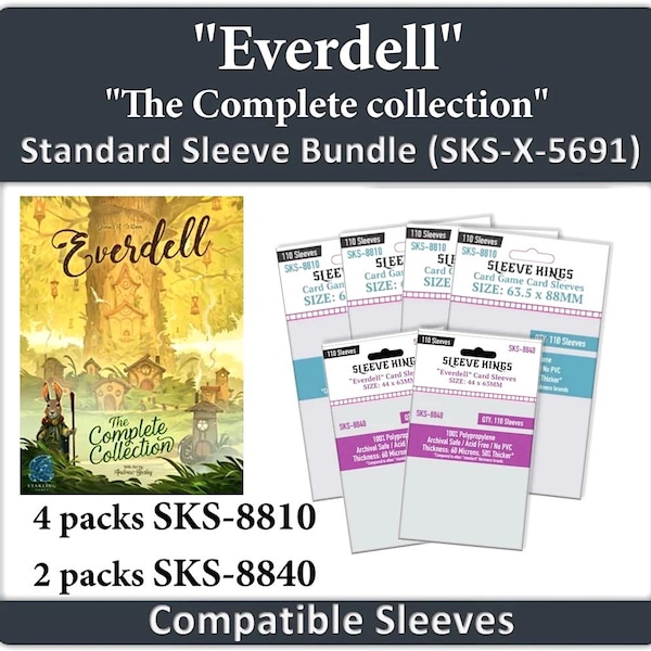 Lot de pochettes compatibles Everdell The Complete Collection" (8810 x 4 + 8840 x 2)