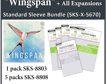 Wingspan" + Expansions Compatible Sleeve Bundle (8803 x 1, 8808 x 5)