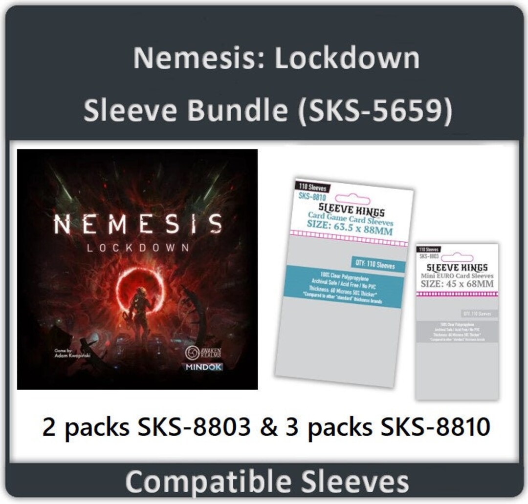 Nemesis Lockdown Base Game Compatible Sleeve Bundle 8803 X 2 Etsy